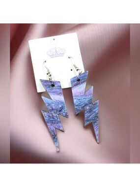 NEW Purple and blue lightning bolt earrings new with tags NWT